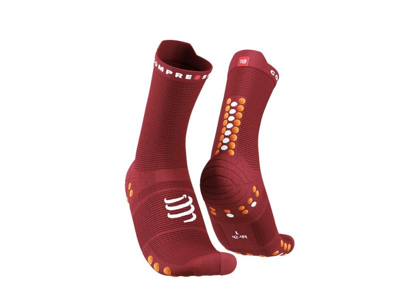 PRO RACING SOCKS V4.0 RUN HIGH - BROWN/ORANGE