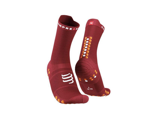 PRO RACING SOCKS V4.0 RUN HIGH - BROWN/ORANGE
