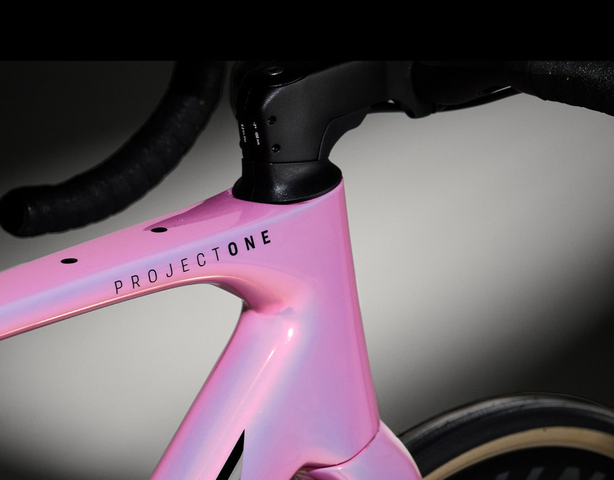 Trek Domane road bike in a dark studio
